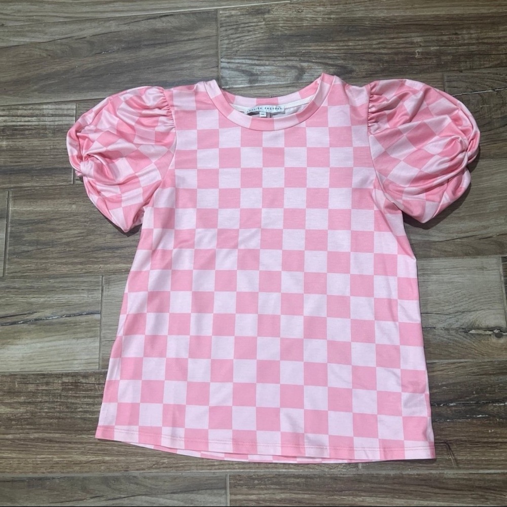 English Factory Chess Print Knit Top - Picture 2 of 3